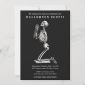 Grappige vintage skelet Halloween-feest uitnodigin Kaart (Voorkant)