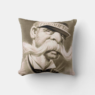 Grappige vintage-snor dirigent kussen