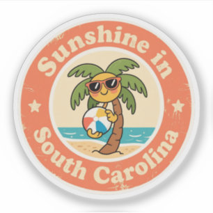 Grappige vintage South Carolina Palmetto Boom Stra Sticker