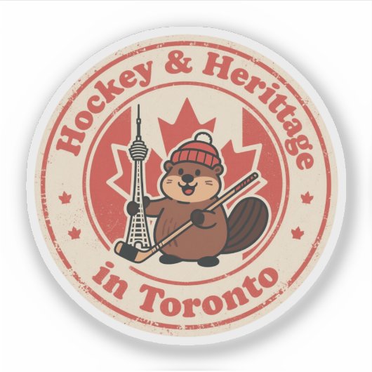 Grappige Vintage Toronto Beaver Hockey Retro Sticker (Voorkant)
