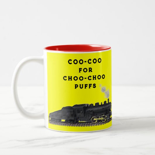 Grappige vintage trein tweekleurige koffiemok (Links)