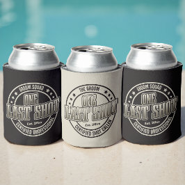 Grappige vintage typografie bruidsjonker vrijgezel blikjeskoeler