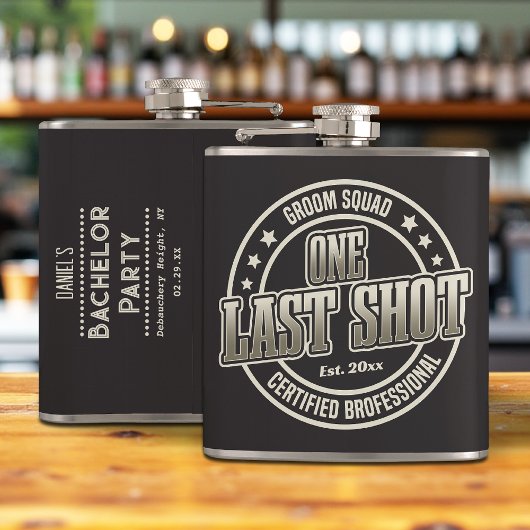 Grappige vintage typografie bruidsjonker vrijgezel heupfles