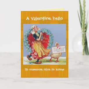 Grappige vintage valentijnskaart gekopieerd, veran feestdagen kaart