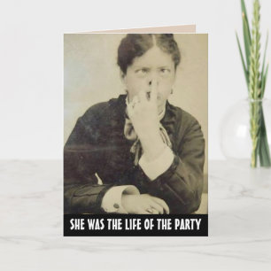 GRAPPIGE VINTAGE VERJAARDAGSCARD VROUW KAART