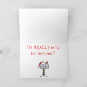 Grappige Vintage Verlaat Santa Kaart (Binnen)