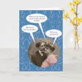 Grappige vintage verlovingkaart kaart (Gele Bloem)