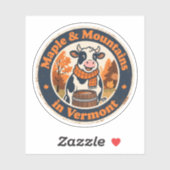 Grappige Vintage Vermont Koe Esdoornsiroop Retro Sticker (Vel)