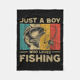 Grappige Vintage Visgrappen Jongens Visser B Fi-sh Fleece Deken