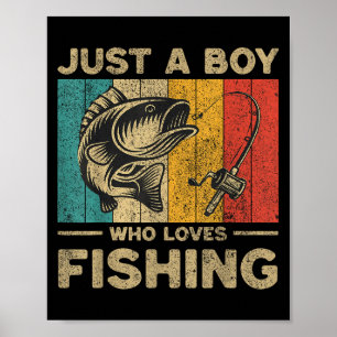 Grappige Vintage Visgrappen Jongens Visser B Fi-T- Poster