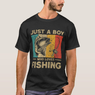 Grappige Vintage Visgrappen Jongens Visser B Vis T-shirt