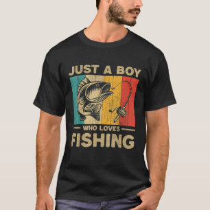 Grappige Vintage Visgrappen Jongens Visser Baars T-shirt