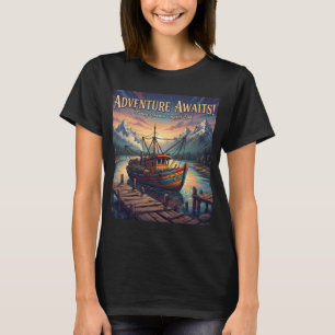 Grappige vintage vissen humor vintage vissen grafi t-shirt