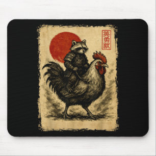 Grappige Vintage Wasbeer Haan Kip Japanse Uki Muismat