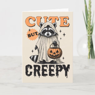 Grappige vintage wasbeer schattig maar griezelig H Feestdagen Kaart