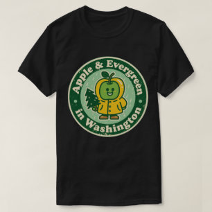 Grappige Vintage Washington Apple Regenjas Retro T-shirt