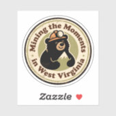 Grappige vintage West Virginia berenmijnwerkerhoed Sticker (Vel)