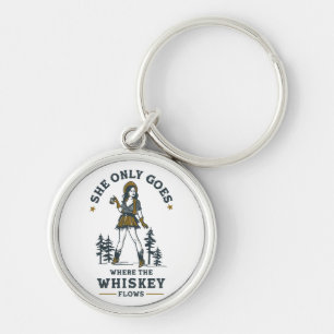 Grappige Vintage Western Cowgirl Whiskey Liefhebbe Sleutelhanger