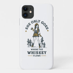 Grappige vintage western cowgirl whisky liefhebber Case-Mate iPhone case