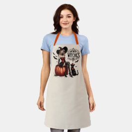 Grappige Vintage Westerse Heksen Halloween Schort