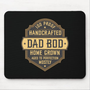 Grappige vintage-whiskeylabel Dad Bod Vaderdag Muismat