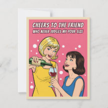Grappige vintage wijn humor beste vriend pop art k