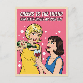Grappige Vintage Wijn Humor Beste Vriendin Pop Art Briefkaart