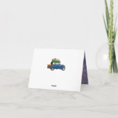 Grappige Vintage Witte Kerstboom Kerstman Auto Feestdagen Kaart (Achterkant)