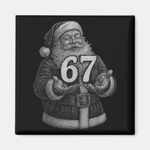 Grappige Vintage Zes Zeven 6 7 Meme Kerstman Kerst Magneet