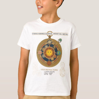 Grappige Vintage Zonnestelsel Steampunk Kompas T-shirt