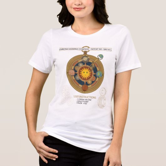 Grappige Vintage Zonnestelsel Steampunk Kompas Tri-Blend Shirt (Voorkant)