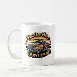 Grappige Vintage Zonsondergang Brandweerwagen Graf Koffiemok