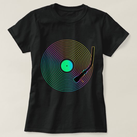 Grappige Vinyl Record Player schets tekening 1 T-shirt (Design voorkant)