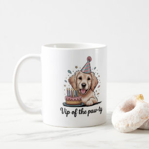 Grappige "VIP van het Poes-feest" Hond Verjaardag Koffiemok