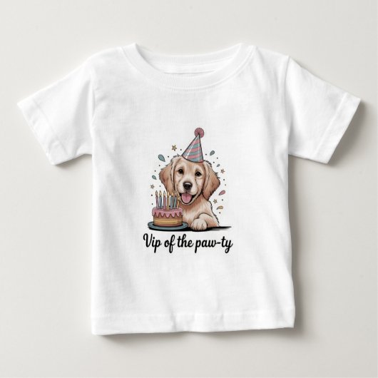 Grappige "VIP van het Poes-ie feest" Hond Verjaard (Voorkant)