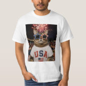 Grappige virale meme tabby kat 4 juli t-shirt (Voorkant)