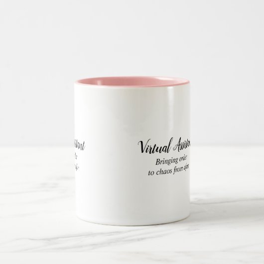 Grappige virtuele assistent leuke waardering tweekleurige koffiemok (Center)