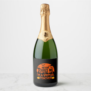 Grappige virtuele leraar sparkling wijnetiket