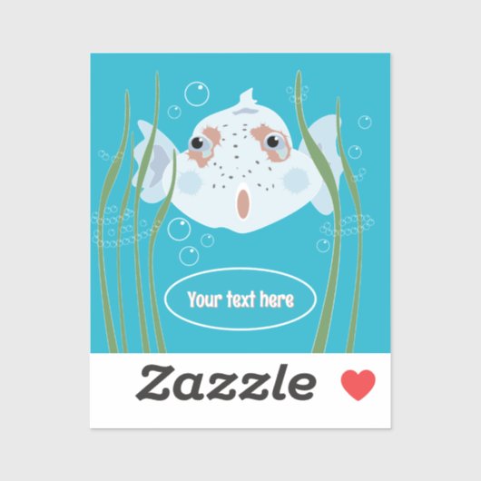 Grappige Vis Aangepaste Naam Mooie Oceaan Sticker (Vel)