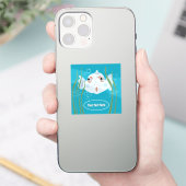 Grappige Vis Aangepaste Naam Mooie Oceaan Sticker (Telefoon)