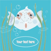 Grappige Vis Aangepaste Naam Mooie Oceaan Sticker (Voorkant)