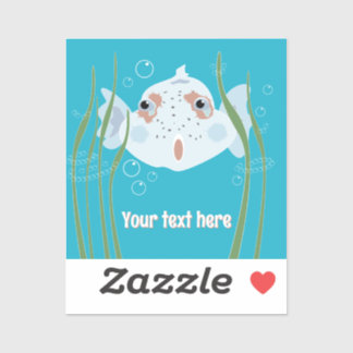 Grappige Vis Aangepaste Naam Schattige Oceaan Sticker