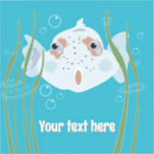 Grappige Vis Aangepaste Naam Schattige Oceaan Sticker (Voorkant)