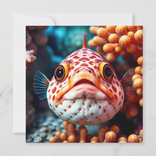 Grappige Vis Close-up Blanco Kaart (Voorkant)