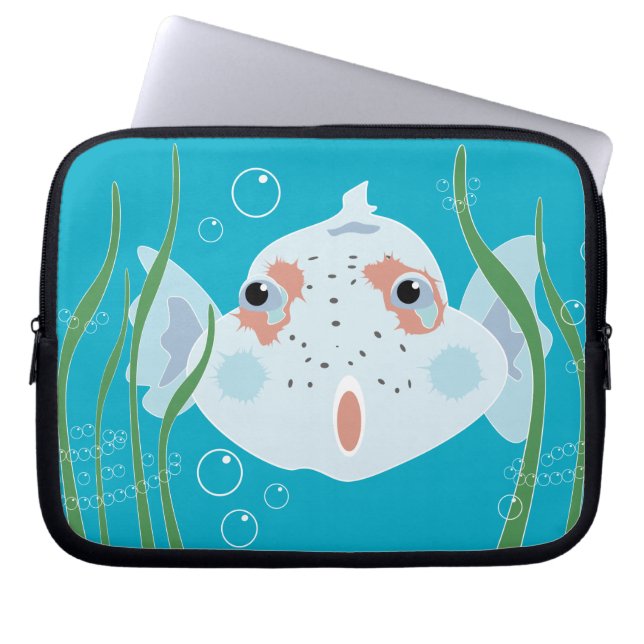 Grappige Vis Electronics Hoesje Laptop Sleeve (Voorkant)