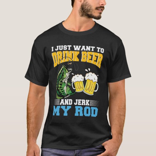 Grappige Vis en Bier Angler Visser T-shirt (Voorkant)