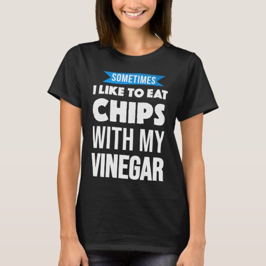 Grappige Vis En Chips Azijn Liefhebber Grapjas Cad T-shirt (Voorkant)