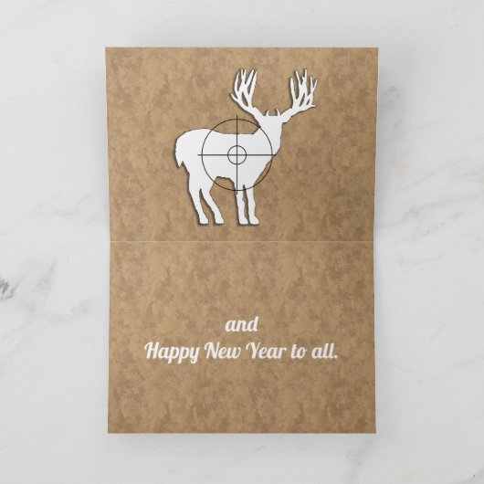 Grappige vis- en jachtkerstgroet kaart (Binnen)