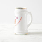 Grappige Vis en Worm Beer Stein - aangepaste tekst Bierpul (Voorkant rechts)