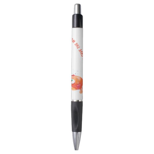 Grappige vis en worm pen (Voorkant Verticaal)